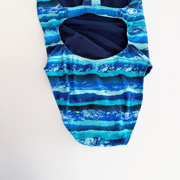 [Sporti] Wide Strap Blue Deepwater Racerback Competition Swimsuit NWT Size 40 - Picture 7 of 13